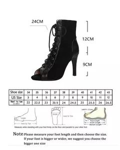 Sandalias con cordones, tacones de 9CM, zapatos de mujer, tendencia de verano 20224, botas sexis negras con punta abierta, tacones de aguja de tela a la moda, baile de Jazz para mujer on internet