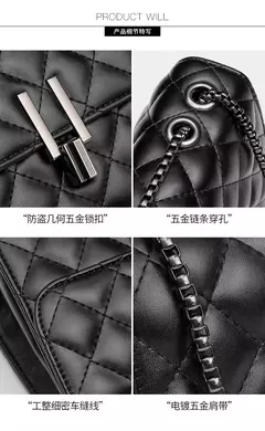 Lingge-Bolso de hombro cuadrado para mujer, bolso de cadena con detalle acolchado, bandolera completa, cartera abatible en internet
