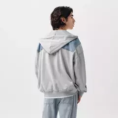 Chaqueta Semir para hombre, chaqueta vaquera de retales bordada, Top con capucha de dos piezas de imitación de primavera de gran tamaño - online store