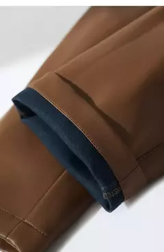 Image of AMII-pantalones minimalistas hasta el tobillo para mujer, pantalón informal, de piel sintética, rectos, lisos, a la moda, para invierno, 2024 12344138