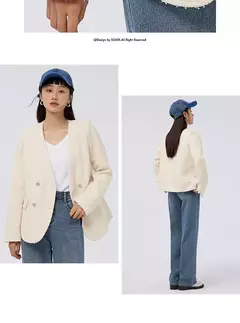 Semir-chaqueta con cuello en V para mujer, abrigo elegante con fragancia pequeña, moda para viajar, primavera 2023 - Eleganzie