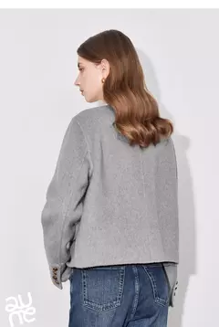 TOYOUTH-abrigo de lana para mujer, chaqueta de lana con botones y un solo pecho, manga larga, oveja, cuello redondo, color gris, otoño e invierno, 2024 - comprar en línea