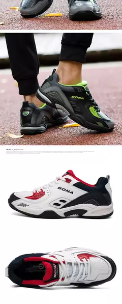 BONA, nuevo estilo Popular, zapatillas de tenis para hombre, zapatillas para correr al aire libre, zapatillas deportivas con cordones para hombre, cómodas, ligeras y suaves