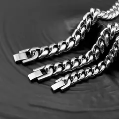 Vnox-pulsera de cadena cubana para hombre y mujer, brazalete de eslabones Curb de acero inoxidable sólido, joyería de 6/8/10/12mm en internet