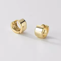 Pendientes de Aro de Plata 925 de Superficie Ancha – Clásicos y Minimalistas - tienda en línea