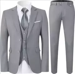 Traje elegante para hombre para boda, 3 piezas, 2 conjuntos, Blazers, chaquetas completas, chaleco, pantalones, abrigos de lujo a la moda, traje clásico Formal 2025 - comprar en línea