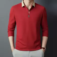 Camisa polo para hombre, novedad de verano, polo de manga larga de alta calidad para hombre, polo informal de negocios a rayas de algodón para hombre, talla M-4XL 302 - buy online