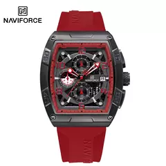 Marca de moda NAVIFORCE, relojes de cuarzo con diseño dorado para hombre, reloj de pulsera informal para hombre, reloj multifunción de PU resistente al agua de gran diámetro - buy online
