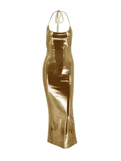 Nuevos vestidos de verano para mujer, ropa para discoteca con tirantes, vestido largo sexi con espalda descubierta y cuello Halter, ropa ajustada lisa con hombros descubiertos para mujer, ropa de calle