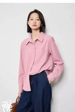 TOYUTH-Blusa Vintage de pana para mujer, camisa de manga larga con cuello vuelto, ropa de trabajo, Tops, Otoño, 2024 - tienda en línea