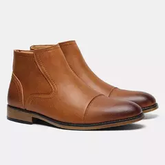 Botas cómodas de cuero al tobillo para hombres Botas para hombres Marca de moda - comprar en línea