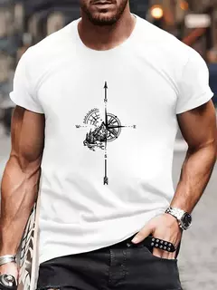 Camiseta estampada de cuello redondo de manga corta de verano para hombre, camiseta cómoda informal - Eleganzie