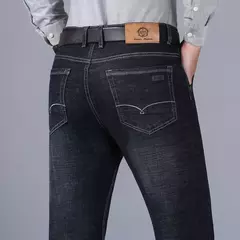 Nueva ropa de trabajo clásica para hombre, pantalones vaqueros de negocios de alta calidad, pantalones vaqueros elásticos rectos informales a la moda, ropa de marca masculina - buy online