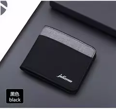Cartera de lona a la moda para hombre, monedero corto, funda para tarjetas de crédito, tarjetero negro/azul/gris, monedero para hombre, soporte para banco 2023