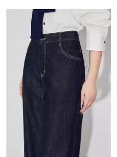 TOYOUTH mujeres Denim Jeans 2025 primavera nueva cintura alta lavada recta pierna ancha Slim Fit pantalones largos