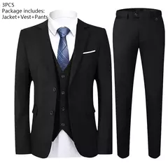 Traje de hombre Blazers para boda 3 piezas 2 conjuntos elegantes chaquetas de lujo de alta calidad chaleco pantalones 2024 abrigos formales traje clásico - Eleganzie