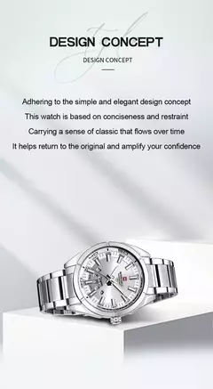 NAVIFORCE, reloj informal clásico para hombre, teel de acero inoxidable, relojes deportivos impermeables para hombre, reloj con indicador de fecha de cuarzo, reloj Masculino - Eleganzie