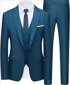 Traje elegante para hombre para boda, 3 piezas, 2 conjuntos, Blazers, chaquetas completas, chaleco, pantalones, abrigos de lujo a la moda, traje clásico Formal 2025 - comprar en línea