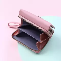 Imagen de Cartera triple de moda clásica para mujer, almacenamiento de tarjetas y monedas, informal, para estudiantes, pequeña y grande capacidad