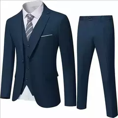 Traje elegante para hombre, boda, 3 piezas, 2 conjuntos, Blazers, chaquetas completas, chaleco, pantalones, moda Formal, abrigos de lujo, traje clásico 2025