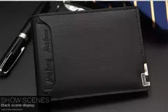 Moda masculina Cartera de cuero PU tarjetero corto monedero para hombres diseñador de lujo billetera masculina portátil pequeño tarjetero carteras en internet