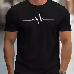 Camiseta de manga corta con cuello redondo para hombre, 100% algodón, talla grande, con estampado gráfico creativo, ajustada, informal, deportiva
