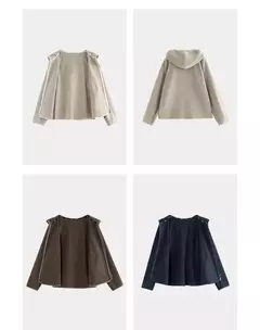 Toyouth-Chaqueta de terciopelo de doble cara para mujer, abrigo holgado grueso con capucha de manga larga para invierno, Tops informales versátiles con bolsillo de retales 2024 - tienda en línea
