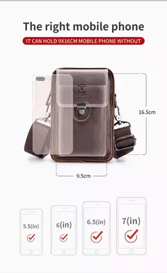 BULLCAPTAIN, riñonera de cuero Crazy Horse para hombre, bolsa para teléfono, riñonera pequeña para hombre, bolso con cinturón para el pecho, mochila YB075