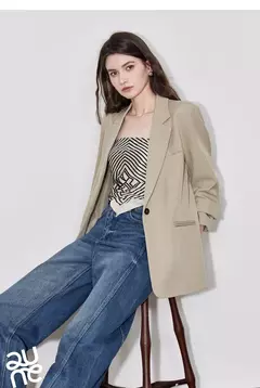 TOYOUTH-Chaqueta de mujer, traje de trabajo de manga larga de Color sólido con un botón, ropa de trabajo para oficina, otoño 2024 - tienda en línea