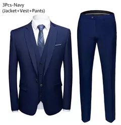 Traje elegante para hombre para boda, 3 piezas, 2 conjuntos, chaquetas, chaleco, pantalones, Blazers, abrigos formales de negocios para novio, disfraz 2025 - Eleganzie