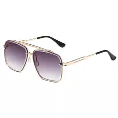 Gafas de sol cuadradas de Metal de lujo para hombre y mujer, lentes de sol de piloto grandes a la moda, clásicas, negras, para aviador, para conducir y viajar - Eleganzie