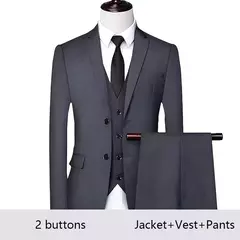 Traje de hombre para boda, 3 piezas, 2 conjuntos, Blazers, chaquetas elegantes, chaleco, pantalones, abrigos de negocios de lujo, Formal coreano de alta calidad 2024 en internet