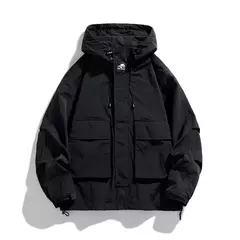 Chaqueta con capucha para hombre, cortavientos de moda juvenil, abrigo deportivo para exteriores, ropa para senderismo y Camping, novedad - online store