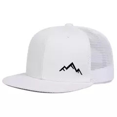 Imagen de Sombreros de red de hip-hop con bordado de montaña Unisex, gorras de béisbol informales ajustables para exteriores, sombrero protector solar para primavera y verano