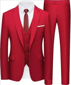 Imagen de Traje elegante para hombre para boda, 3 piezas, 2 conjuntos, Blazers, chaquetas completas, chaleco, pantalones, abrigos de lujo a la moda, traje clásico Formal 2025
