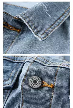 Nueva chaqueta vaquera de algodón informal para hombre de primavera, abrigo vaquero azul Retro lavado ajustado a la moda de estilo clásico, ropa de marca masculina - Eleganzie