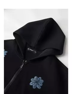 TOYOUTH-Sudadera con capucha para mujer, cárdigan informal con bordado Floral y cremallera, abrigo, otoño 2024