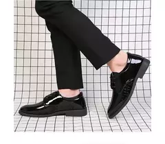 Zapatos de cuero para hombre, calzado Formal de negocios, a la moda, estilo coreano, informal, juvenil, versátil
