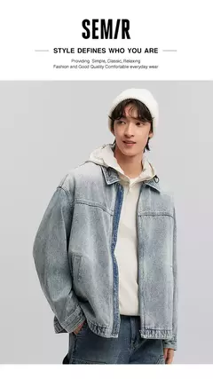 Chaqueta Semir para hombre, chaqueta vaquera Vintage, ropa, Top de primavera, chaqueta vaquera versátil a la moda, 2025 - online store