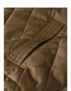 TOYOUTH Chaqueta de algodón para mujer 2024 Otoño e Invierno nuevo estilo de dinero viejo rejilla cuello POLO botón a presión Chaqueta corta abrigo marrón - comprar en línea