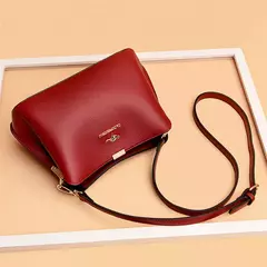 Bolso de mano de cuero de alta calidad para mujer, bolsa de hombro multifuncional, de diseñador de lujo, Color sólido - tienda en línea