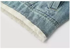 Semir-chaqueta vaquera de retales para mujer, chaqueta acolchada con solapa de piel de conejo de imitación, holgada, invierno, 2024 - Eleganzie