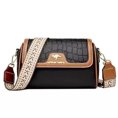 Imagen de Bolso de hombro de cuero Pu de piedra para mujer, bolso para mamá, bolso cruzado a la moda para madre, bolso para axila, bolso cuadrado pequeño