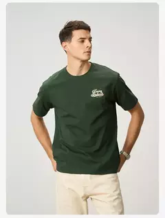 Imagen de SIMWOOD 2025 novedad de verano, camisetas de tela de sensación fresca de gran tamaño 230gsm para hombres, camisetas de moda con estampado de letras de alta calidad