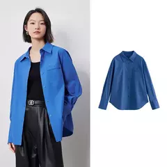 TOYOUTH-Blusa de manga larga para mujer, camisa bordada con cuello tipo Polo, ropa de trabajo informal para oficina, Otoño, 2024 - tienda en línea