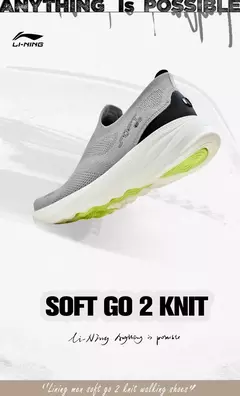 Li-ning hombres SOFT GO 2 KNIT Slip-on zapatos casuales para caminar cojín cómodo forro estable malla correr deportes diarios zapatillas AGLV017 - Eleganzie