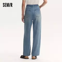 Semir Jeans Mujer Pantalones largos con cintura elástica 2024 nueva versión de verano pantalones de pierna ancha con sensación fresca