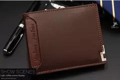 Moda masculina Cartera de cuero PU tarjetero corto monedero para hombres diseñador de lujo billetera masculina portátil pequeño tarjetero carteras - comprar en línea