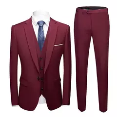 Traje para hombre, boda, elegante, 3 piezas, 2 conjuntos, chaquetas, chaleco, pantalones, Blazers, abrigos formales de negocios para novio, disfraz 2025 - comprar en línea