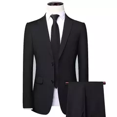 Image of Trajes de hombre para boda, alta calidad, 3 piezas, conjunto elegante de 2 trajes, Blazers clásicos de lujo, chaquetas, chaleco, pantalones, ropa Formal 2024